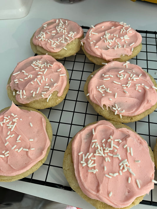 Pink Champagne Frosted Sugar Cookies Half Doz